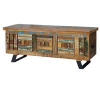 Giner Y Colomer Baúl Exclusivo de Madera Reciclada Multicolor con Pies Metálicos