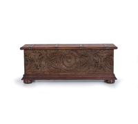 Giner y Colomer Baúl Madera de Mango Marrón Bicolor 45x116x40 cm