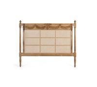 GINER Y COLOMER - Cabecero de Madera Maciza de Teca con Panel de Rejilla Trenzada, Diseño Clásico con Tallados, 174 cm de Ancho