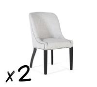 GINER Y COLOMER - Lote de 2 Sillas Tapizadas en Tela Gris con Patas de Madera Negra