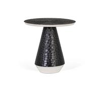 Giner y Colomer Mesa de Centro Redonda en Aluminio Gris Oscuro con Acabado Martillado