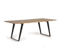 Giner y Colomer Mesa de Comedor Acacia Natural con Patas de Metal Negro 205 cm