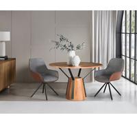 GINER Y COLOMER Mesa de Comedor Redonda en Madera de Mango y Metal de 116 cm de Diámetro