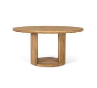 GINER Y COLOMER Mesa de Madera de Mango con Tapa Redonda 150 cm Diámetro - Diseño Elegante y Robusto para Comedor o Salón