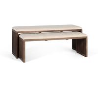 GINER Y COLOMER Set de dos banqueas fabricadas en madera de tecla reciclada 115 cm