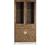 GINER Y COLOMER Vitrina en madera de mango y toques dorados efecto enjambre