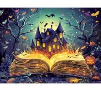 Ginfonr 5D Diamond Art Painting Diamante Pintura Libro mágico Kits, Punto De Cruz Diamante Pintura Halloween De Taladro Completo Con Decoración De Pared De Diamantes Art 30 * 40 cm8099