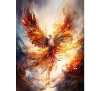 Ginfonr 5D Diamond Painting Diamante Pintura Ave Fénix Kits, Punto De Cruz Diamante Pintura Animales De Taladro Completo Con Decoración De Pared De Diamantes Art 30 * 40 cm