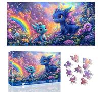 Ginfonr Puzzle de 1000 Piezas, Prehistoric Paradise - Puzzle para Adultos. Rompecabezas desafiante. Animal Juegos de Rompecabezas para Toda la Familia 41x80 cm