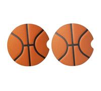 Ginfult Basketball Textures - Posavasos de cerámica absorbente para bebidas con base de corcho antideslizante, paquete de 2 unidades