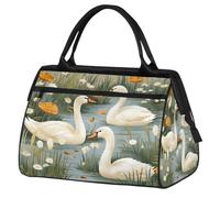 Ginfult Bolsa de lona deportiva con diseño de pato y animales, impermeable, ligera, para gimnasio, fin de semana, para mujeres y hombres