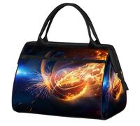 Ginfult Bolsa de lona impermeable para deportes de fuego, para baloncesto, deportes, viajes, gimnasio, fin de semana, noche, para mujeres y hombres