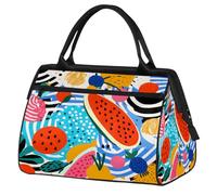 Ginfult Bolsa deportiva abstracta de frutas, sandía, naranja, bolsa de lona impermeable para viajes, ligera, para gimnasio, fin de semana, para mujeres y hombres