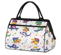 Ginfult Cool Skating - Bolsa de lona impermeable con diseño de dinosaurio, para viajes, gimnasio, fin de semana, para mujeres y hombres