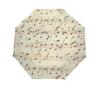 Ginfult Paraguas compacto de viaje con notas musicales, resistente al viento, apertura automática, plegable, para lluvia, mujeres y hombres