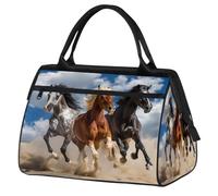 Ginfult Running Horse - Bolsa de lona impermeable para viajes, ligera, para gimnasio, fin de semana, para mujeres y hombres