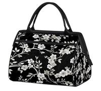 Ginfult White Japan Cherry Blossom - Bolsa de lona deportiva impermeable para viajes, gimnasio, fin de semana, para mujeres y hombres