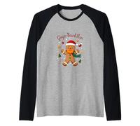 Ginger Beard Man - Lindo Juego de Palabras de Galletas navideñas Camiseta Manga Raglan