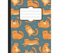 Ginger Cat Composition Notebook: Cute Ginger Cat Wide-Ruled Lined Paper Journal , Blank Lined Workbook for Kids and adults Students ,7.5 " x 9.25 ”,120 College Ruled notebook with Cute Cat Themed