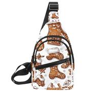 Ginger Cookie Christmas Festive (3) - Mochila bandolera ajustable, bolsa de hombro cruzada para viajes, senderismo, Multicolor 13, 11.8x7x1.5in/30x18x4cm