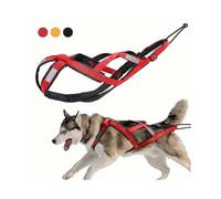 (ginger) Dog Harness Dog Sled Harness Reflective Pet Weight Pulling Sledding Harness Adjustable X Shaped Back Harness For Medium And Large Dogs