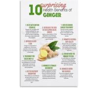 Ginger Facts Poster The Ginger Root Educational Info Health Wellness Wall Art for Kitchen Dining Room Home Decor(Unframed,16x24inch(40x60cm))