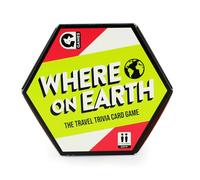 Ginger Fox Juegos de cartas Where On Earth Trivia para mayores de 8 años | Fácil de jugar para fiestas familiares y reuniones | Responde preguntas de viaje y localiza el destino en el mapa para