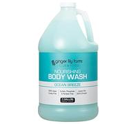 Ginger Lily Farms Club & Fitness - Gel de ducha nutritivo, 100% vegano y libre de crueldad, gel de baño y ducha, fragancia Ocean Breeze, recambio de 1 galón (1.2 L)