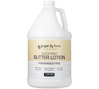 Ginger Lily Farms - Club & Fitness - Loción calmante de mantequilla para piel seca, 100% vegana y libre de crueldad, sin fragancia, 3.5L