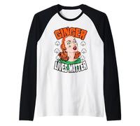 Ginger Lives Matter Día de San Patricio Pelirroja Pop Art Girl Camiseta Manga Raglan