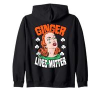 Ginger Lives Matter Día de San Patricio Pelirroja Pop Art Girl Sudadera con Capucha