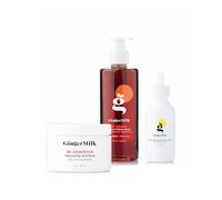 Ginger Milk Rutina de Crecimiento Capilar, Kit Anticaída con Jengibre, Biotina y Romero para Todo Tipo de Cabello. Shampoo, Mascarilla y Serum en gotero