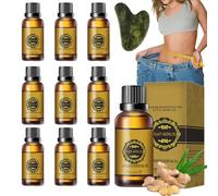 Ginger Oil For Weight Loss Belly Button,Lymphatic Drainage Ginger Oil,Ginger Oil For Lymphatic Drainage,Belly Drainage Ginger Oil Lymphatic Drainage Body Massage Essence (10pcs)