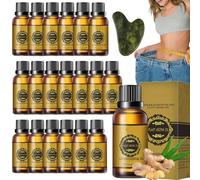 Ginger Oil For Weight Loss Belly Button,Lymphatic Drainage Ginger Oil,Ginger Oil For Lymphatic Drainage,Belly Drainage Ginger Oil Lymphatic Drainage Body Massage Essence (20pcs)