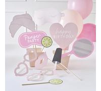 Ginger Ray Accesorios Surtidos para fotomatón, Accesorios para Fiesta de cumpleaños, Paquete de 10, Color Rosa