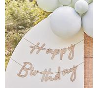 Ginger Ray-Banderines de madera con texto Happy Birthday, color marrón (MIX-519)