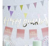 Ginger Ray Bunting Banner Decoration Pick & Mix, Papel, Dorado