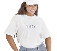 Ginger Ray Camiseta Bordada Blanca para Mujer con Texto en inglés Bride para Despedida de Soltera, Talla 8-10