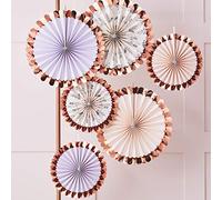 Ginger Ray Decoración de fiesta de té en colores pastel y floral de oro rosa, paquete de 6