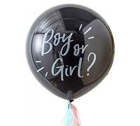 Ginger Ray - Decoración de globos (91 cm) con confeti para revelación de sexo de bebé en baby shower, color negro