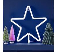 Ginger Ray- Decoración de mesa de chimenea con luz de neón de estrella, liso, Color weiß (MB-133)