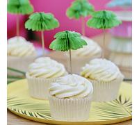 Ginger Ray Decoración hawaiana Tiki para decoración de alimentos, diseño de árbol de panal, paquete de 6 unidades