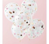 Ginger Ray- Decoración para niñas y Despedidas de Soltera Flor Paquete de 5, floral, Color globos de confeti (DF-812)