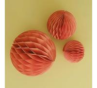 Ginger Ray- Decoraciones de fiesta paquete de 3, Color naranja (HC-103)