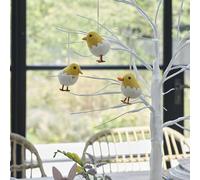 Ginger Ray Decoraciones de Pollitos de Fieltro Hechas a Mano para Colgar en Ramas de árbol de Pascua, Paquete de 3