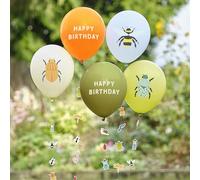 Ginger Ray Globos espeluznantes de látex con 5 colas de insectos, decoraciones de fiesta de cumpleaños para niños, multicolor