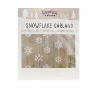 Ginger Ray Guirnalda de copos de nieve para colgar de Navidad, 5 metros, rústico, blanco