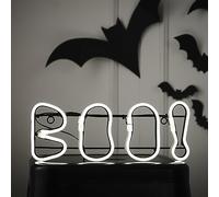 Ginger Ray Letrero de neón blanco Boo para decoración de mesa de Halloween
