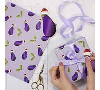 Ginger Ray- Naughty Christmas Kit Berenjena con Cinta, Papel de Envoltura y Etiqueta, Color novedad (NC-118)