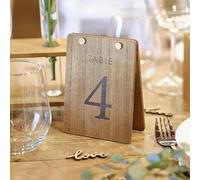 Ginger Ray Números de madera rústica con forma de tienda de campaña, decoración de mesa de boda, paquete de 12